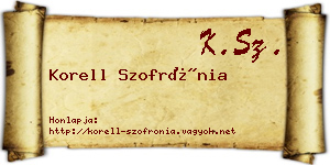 Korell Szofrónia névjegykártya